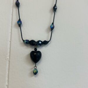 Robert Rose Black Heart Pendant Necklace